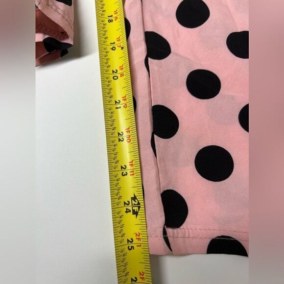 HXH Ruffle Detail Polka Dot Wide Leg Pants PINK BLACK SIZE XL - Picture 8 of 11